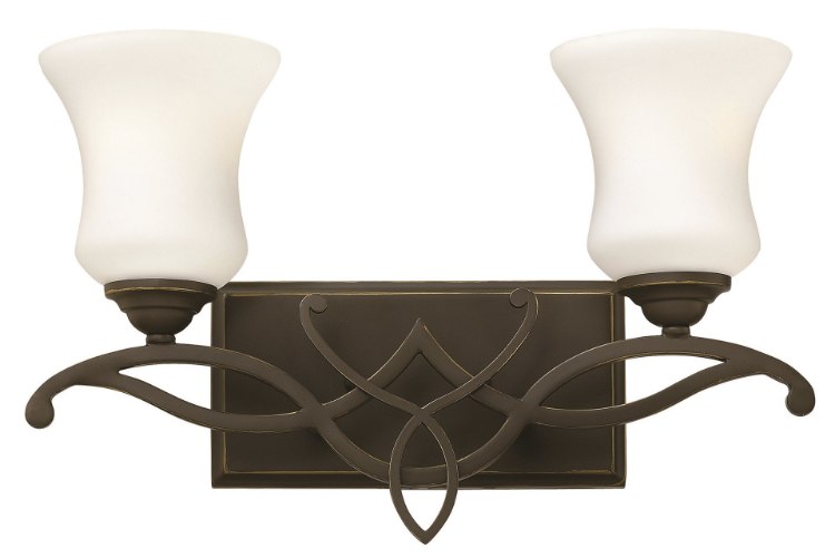 Foto para 100w Bath Brooke MED Etched Opal Olde Bronze Bath Two Light