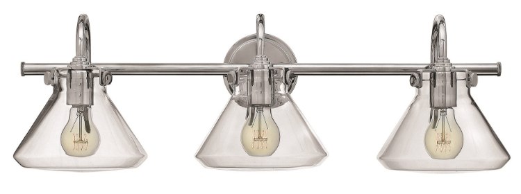 Foto para 100w Bath Congress MED Clear Glass Chrome Bath Three Light