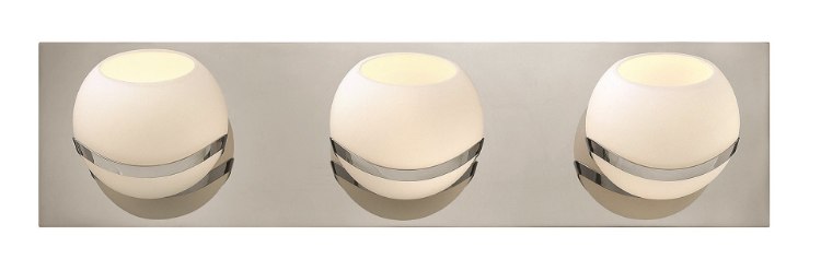 Foto para 60w Bath Nova G-9 Etched Opal Chrome Bath Three Light