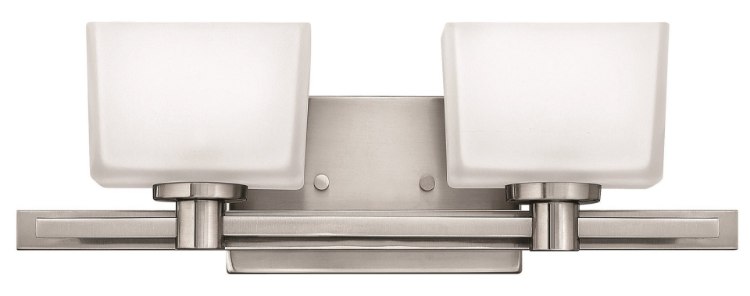 Foto para 60w Bath Taylor G-9 Etched White Brushed Nickel Bath Two Light