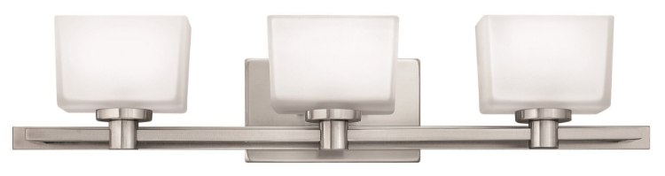 Foto para 60w Bath Taylor G-9 Etched White Brushed Nickel Bath Three Light