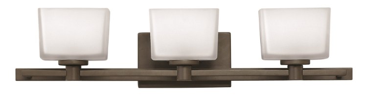 Foto para 60w Bath Taylor G-9 Etched White Buckeye Bronze Bath Three Light
