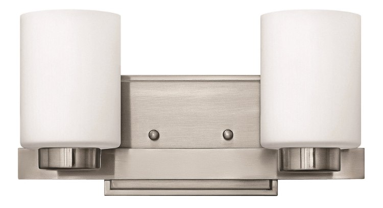 Foto para 60w Bath Miley G-9 White Etched Brushed Nickel Bath Two Light