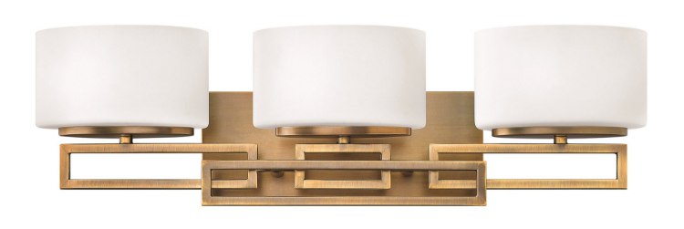 Foto para 60w Bath Lanza G-9 Etched Opal Brushed Bronze Bath Three Light