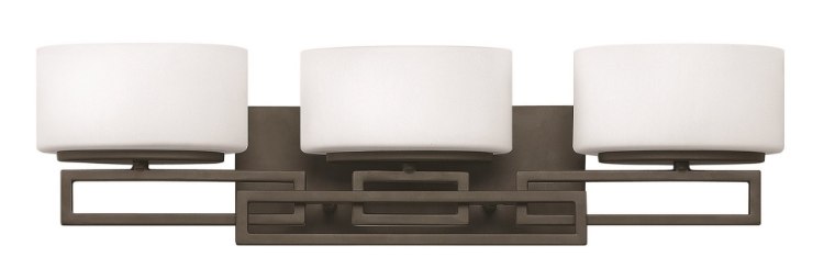 Foto para 60w Bath Lanza G-9 Etched Opal Buckeye Bronze Bath Three Light