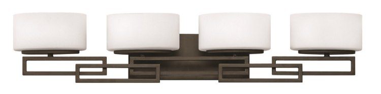 Foto para 60w Bath Lanza G-9 Etched Opal Buckeye Bronze Bath Four Light