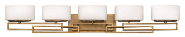 Foto para 4.5w Bath Lanza G9 LED Etched Opal Brushed Bronze Bath Five Light