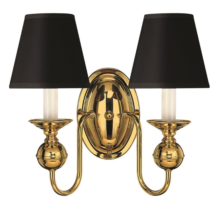 Foto para 60w Sconce Virginian CAND Polished Brass Two Light Sconce