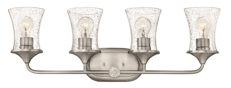 Foto para 100w Bath Thistledown MED Clear Seedy Brushed Nickel Bath Four Light