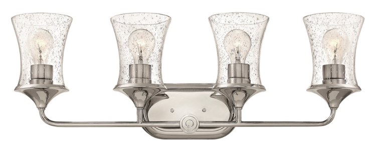 Foto para 100w Bath Thistledown MED Clear Seedy Polished Nickel Bath Four Light
