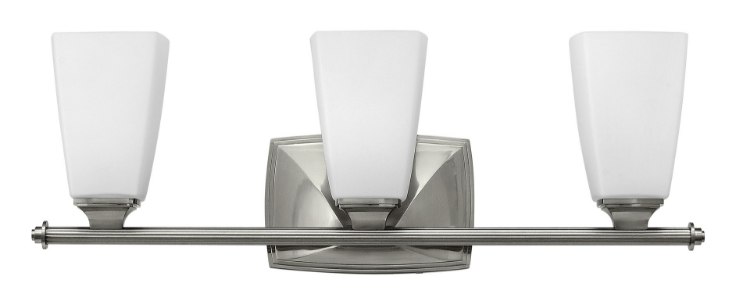Foto para 100w Bath Darby MED Etched Opal Brushed Nickel Bath Three Light