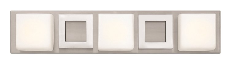 Foto para 60w Bath Mirage G-9 Etched Opal Brushed Nickel Bath Three Light