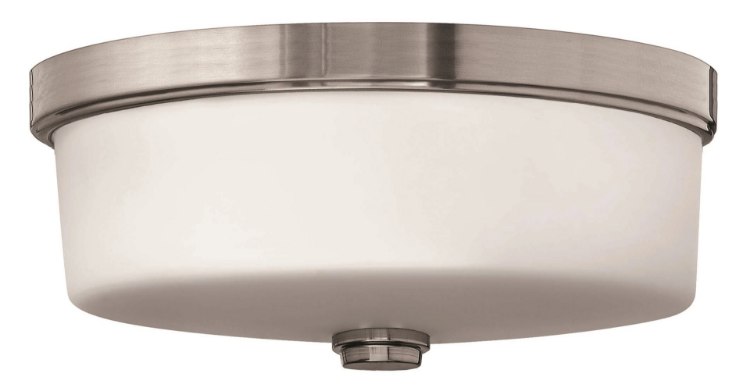 Foto para 60w Foyer Flush Mount MED Etched Opal Brushed Nickel Bath Flush Mount