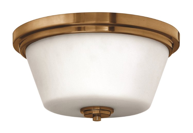 Foto para 60w Foyer Flush Mount MED Etched Opal Brushed Bronze Bath Flush Mount