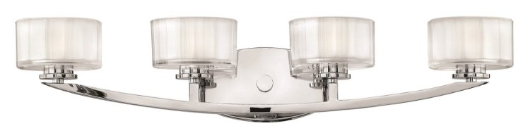 Foto para 4.5w Bath Meridian G9 LED Thick Faceted Clear Inside Etched Chrome Bath Four Light
