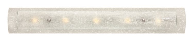 Foto para 60w Bath Duet G-9 Etched Linen and Rain Brushed Nickel Bath Five Light