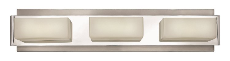 Foto para 60w Bath Domino G-9 Etched Opal Brushed Nickel Bath Three Light