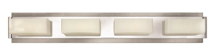 Foto para 60w Bath Domino G-9 Etched Opal Brushed Nickel Bath Four Light