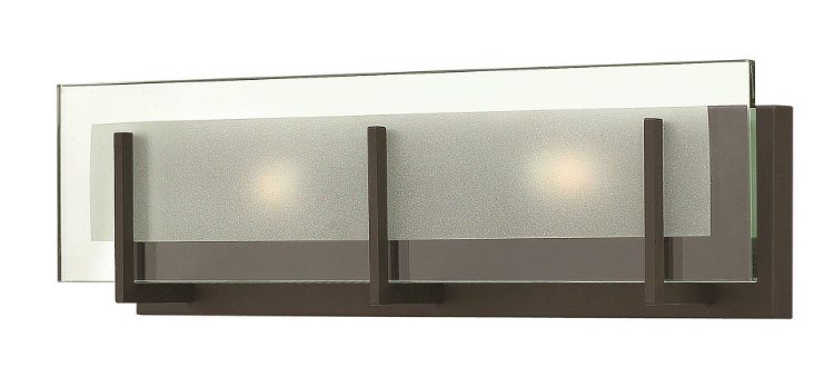 Foto para 60w Bath Latitude G-9 Clear Beveled Inside-Etched Oil Rubbed Bronze Bath Two Light