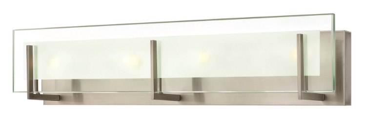 Foto para 60w Bath Latitude G-9 Clear Beveled Inside-Etched Brushed Nickel Bath Four Light