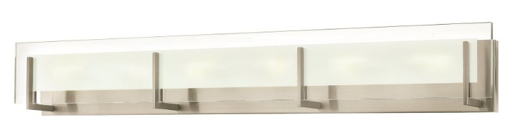 Foto para 60w Bath Latitude G-9 Clear Beveled Inside-Etched Brushed Nickel Bath Six Light