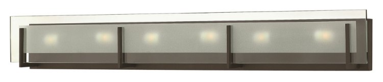 Foto para 60w Bath Latitude G-9 Clear Beveled Inside-Etched Oil Rubbed Bronze Bath Six Light