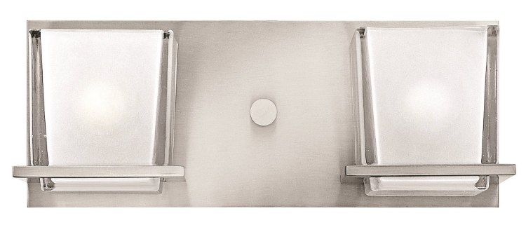 Foto para 60w Bath Lola G-9 1/4" Thick Clear Inside Etched Brushed Nickel Bath Two Light
