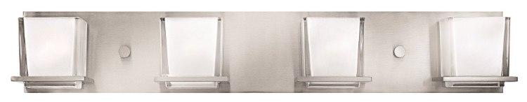 Foto para 60w Bath Lola G-9 1/4" Thick Clear Inside Etched Brushed Nickel Bath Four Light