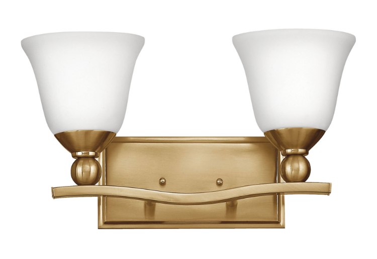 Foto para 100w Bath Bolla MED Etched Opal Brushed Bronze Bath Two Light