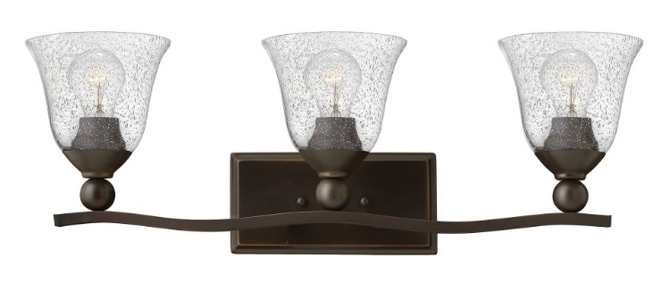 Foto para 100w Bath Bolla MED Clear Seedy Olde Bronze Bath Three Light