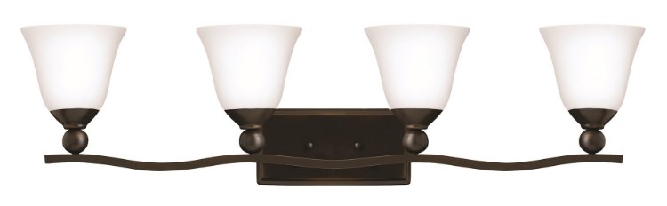 Foto para 15w Bath Bolla LED Etched Opal Olde Bronze Bath Four Light
