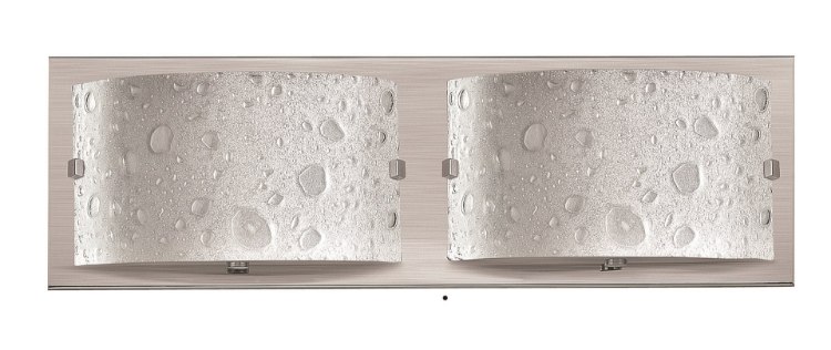 Foto para 60w Bath Daphne G-9 Etched Bubble Art Brushed Nickel Bath Two Light