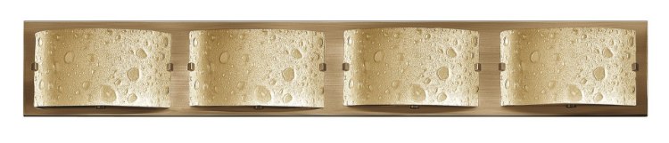Foto para 6.6w Bath Daphne LED Amber Etched Bubble Art Brushed Bronze Bath Four Light