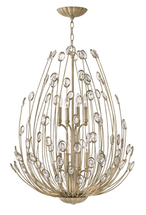 Foto para 60w Chandelier Tulah CAND Silver Leaf* Two Tier