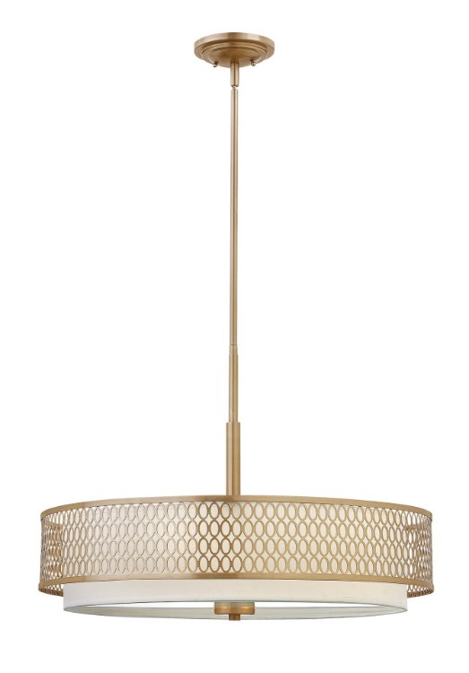 Foto para 100w Chandelier Jules MED Etched Lens Brushed Gold Inverted Pendant