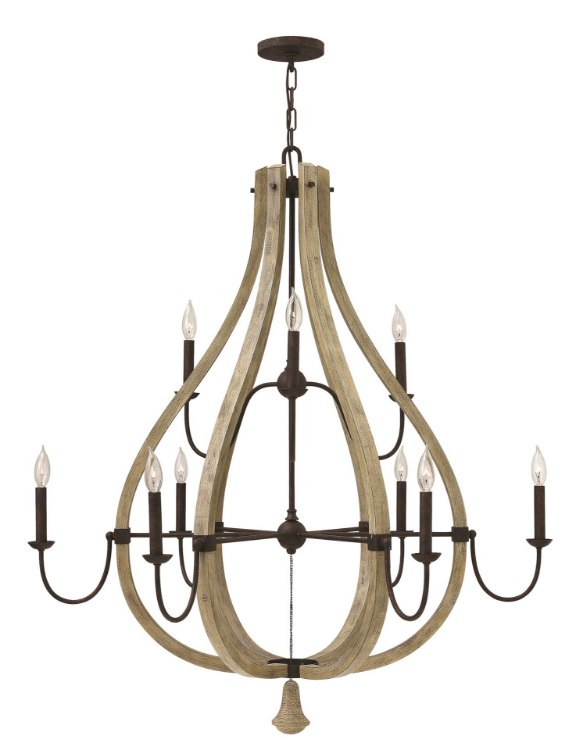 Foto para 60w Chandelier Middlefield CAND Iron Rust* Two Tier Foyer