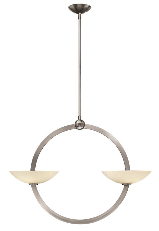 Foto para 60w Chandelier Method G-9 Etched Opal Brushed Nickel* Stem Hung Foyer