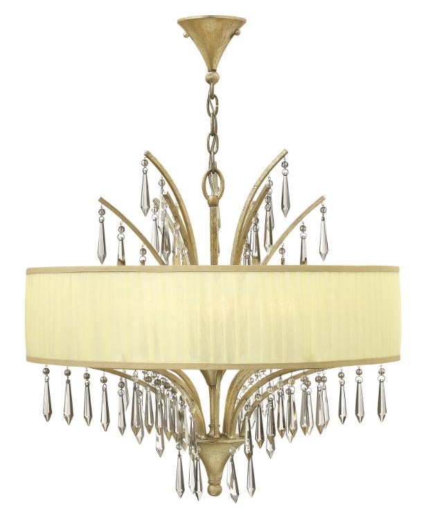 Foto para 60w Chandelier Camilla CAND Silver Leaf* Single Tier Foyer