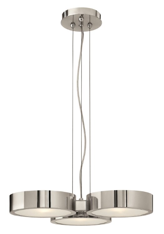 Foto para 60w Chandelier Broadway G-9 Etched Polished Aluminum Three Light