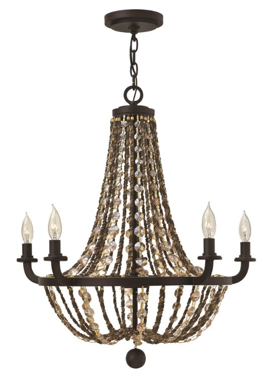 Foto para 60w Chandelier Hamlet CAND Vintage Bronze Single Tier Foyer