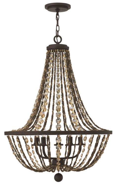 Foto para 60w Chandelier Hamlet CAND Vintage Bronze Single Tier Foyer
