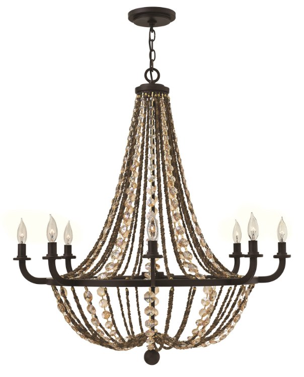 Foto para 60w Chandelier Hamlet CAND Vintage Bronze Single Tier Foyer