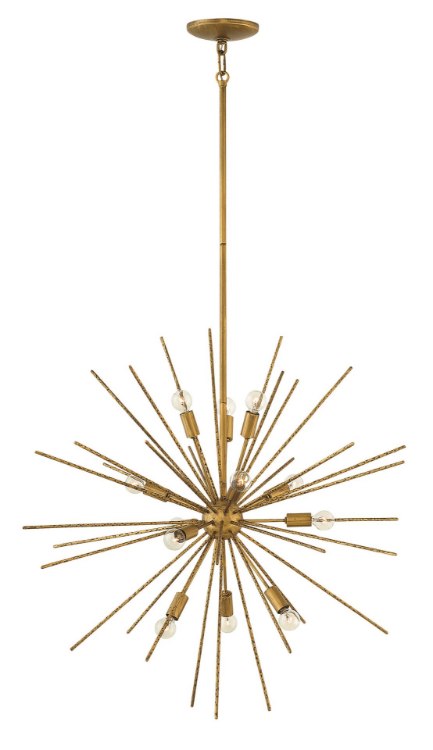 Foto para 60w Chandelier Tryst CAND Hammered Bronze Stem Hung Pendant
