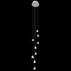Foto para 20w Eisa Flame Polished Clear Optic Crystal Chrome G4 9 light spiral pendant