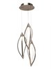 Foto para 1235lm Meridian Etched Acrylic Brushed Nickel Integrated LED 3 Head Pendant Cluster