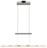 Foto para 1211lm Kupa Etched Glass With Clear Edge Chrome Integrated LED 40 inch Island Pendant