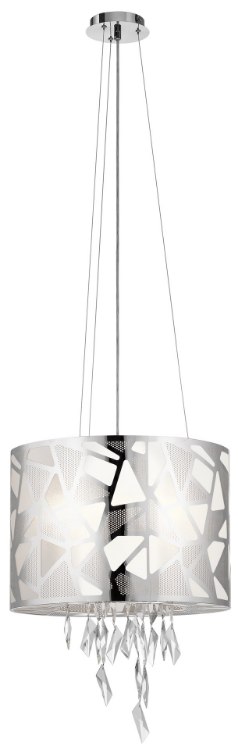 Foto para 40w Angelique Platinum & White Acrylic Chrome G9 18" TALL DRUM Foyer