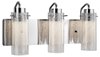 Foto para 729lm Krysalis Clear W/ White Metal Filigree Chrome Integrated LED 3 light vanity