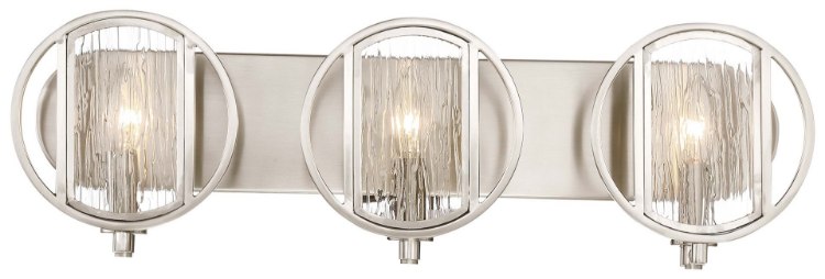 Foto para 60w SW Bath Brushed Nickel Clear Wood Grain Water Glass