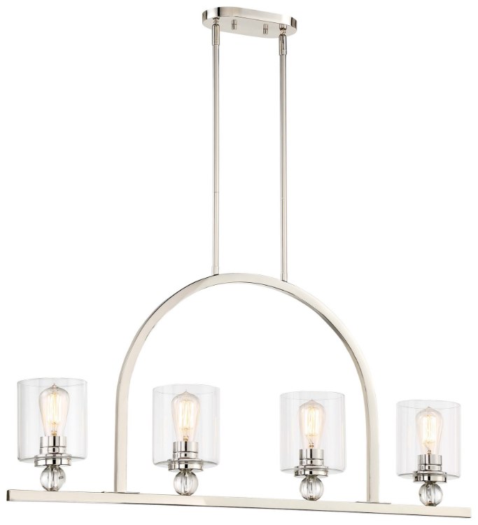 Foto para 60w SW Island Light Polished Nickel Clear Glass